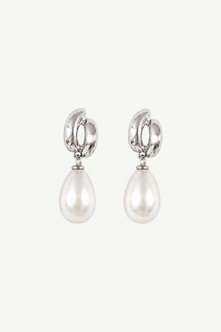 Double Orb Pearl Drop Earrings