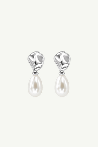 Sculptural Mini Pearl Drop Earrings