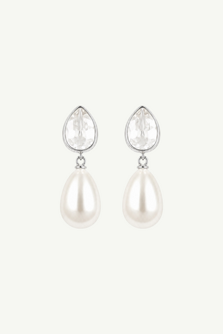 Teardrop Crystal Pearl Drop Earrings