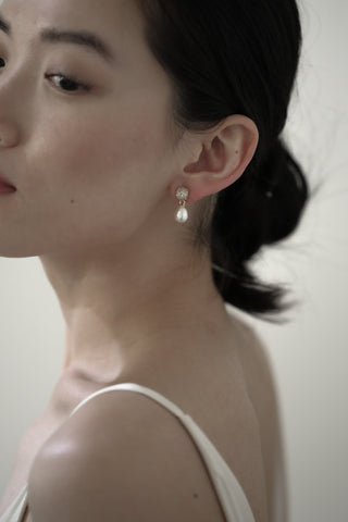 Pave Mini Pearl Drop