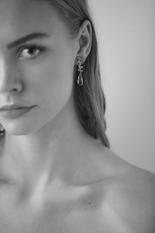 Stacked Silver Dewdrop Earrings