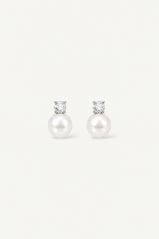 Crystal Pearl Stud Earrings