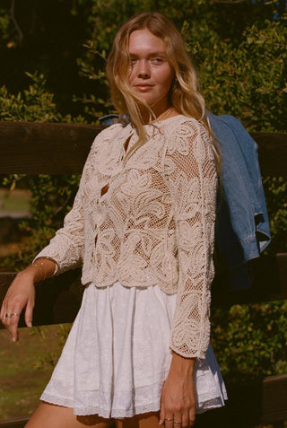 The Bondi Top - Sand Lace Boho Top