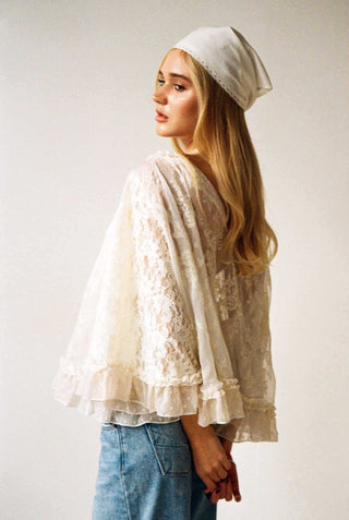 The Kaya Top -  Ivory White Circular Lace Top