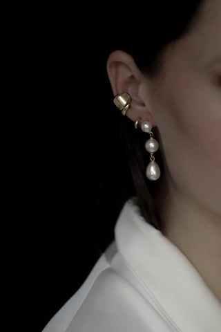 Pearl Triple Drop Earrings