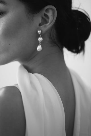 Pearl Triple Drop Earrings