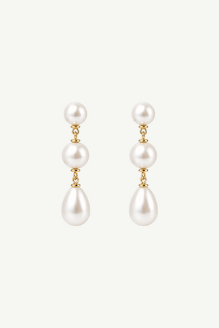 Pearl Triple Drop Earrings