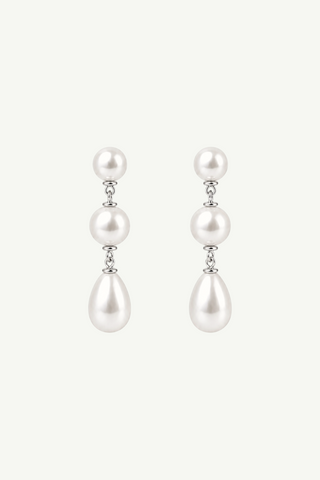 Pearl Triple Drop Earrings